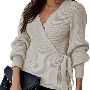 Cozy Ribbed Wrap Sweater